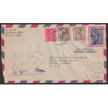 1960-H-4 CUBA REGISTERED COVER 1960 TO US.