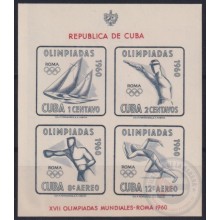 1960.320 CUBA 1960 MNH HF ITALY ITALIA ROMA OLYMPIC GAMES SHEET.