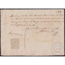 E6440 CUBA SPAIN 1876 REVENUE STAMP RECIBO DE COMPRA MAIZ SUGAR MILLS LA CAROLINA. SAGUA LA GRANDES.