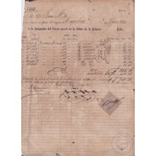 E6432 CUBA 1875 REVENUE STAMPS RAILROAD OF HAVANA BAY TO SUGAR MILLS MAGDALENA.