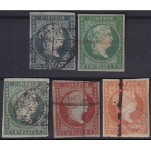 1855-226 CUBA SPAIN ANTILLAS PUERTO RICO 1855 FIRTS SET 1/2r - 2r.