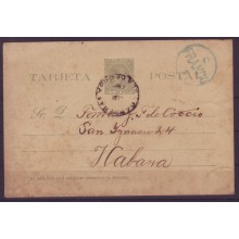 1892-EP-4. ALFONSO XIII. EDIF 27. CIRCULADA A LA HABANA
