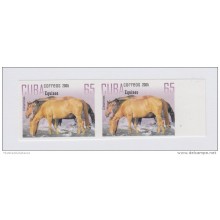 2005.140 CUBA 2005 MNH IMPERFORATED PROOF PAIR. CABALLOS. ESQUINOS. HORSES.