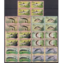 1971.161 SPAIN ANTILLES 1971 PESCA DEPORTIVA FISH FISHING BLOCK 4 LIGERAS MANCHAS