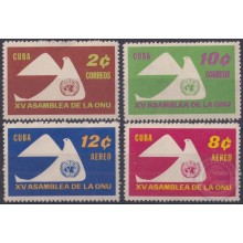 1961.178 CUBA 1961 MNH XV ASAMBLEA DE LA ONU NU PIGEON PALOMA BIRDS AVES SET.