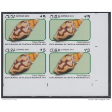 2012.114 CUBA MNH 2012 IMPERFORATED PROOF BLOCK 4. EXPO FILATELICA INDONESIA. PHILATELIC EXPO. SNAIL. CARACOLES