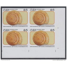 2012.115 CUBA MNH 2012 IMPERFORATED PROOF BLOCK 4. EXPO FILATELICA INDONESIA. PHILATELIC EXPO. SNAIL. CARACOLES