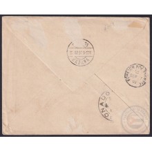 1896-H-14 CUBA SPAIN 1896 5c ALFONSO XIII COVER PARTAGAS TOBACCO FACTORY TABACO.
