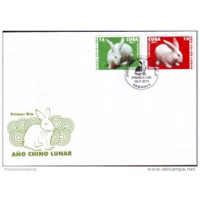 2011-FDC-10 CUBA 2011 FDC MNH CHINA RABIT YEAR COMPLETE SET. HOROSCOPO CHINO. AÑO DEL CONEJO.