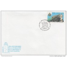 2001-FDC-13 CUBA 2001 FDC  1700 ANIVERSARIO DE LA FUNDACION DE LA REPUBLICA DE SAN MARINO.