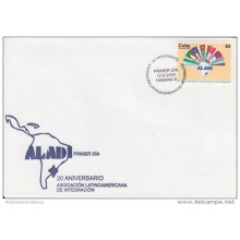 2000-FDC-4 CUBA 2000 FDC. ASOCIACION LATINOAMERICANA DE INTEGRACION. MAPA DE AMERICA.