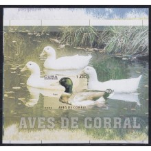 2006.716 CUBA MNH 2006 IMPERFORATED PROOF UNCUT AVES DE CORRAL BIRD DUCK.