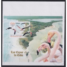 2007.691 CUBA MNH 2009 IMPERFORATED PROOF UNCUT CAYOS BIRD AVES FLAMINGO.