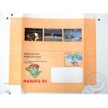 1982-EP-210 CUBA LG1990 1982 AEROGRANMME UNCUT PROOF CENTROAMERICAN GAMES BASEBALL.