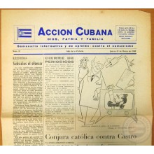 BP-321 CUBA ESPAÑA ANTICOMMUNIST NEWSPAPER ACCION CUBANA ESPAÑA PRINTING 31/MAR/1960.