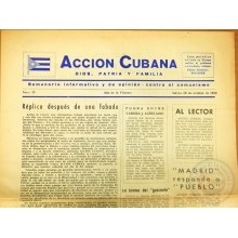 BP-322 CUBA ESPAÑA ANTICOMMUNIST NEWSPAPER ACCION CUBANA ESPAÑA PRINTING 20/OCT/1960.