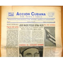 BP-324 CUBA ESPAÑA ANTICOMMUNIST NEWSPAPER ACCION CUBANA ESPAÑA PRINTING 5/NOV/1960.