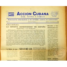 BP-325 CUBA ESPAÑA ANTICOMMUNIST NEWSPAPER ACCION CUBANA ESPAÑA PRINTING 1/DIC/1960.