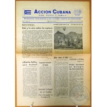 BP-327 CUBA ESPAÑA ANTICOMMUNIST NEWSPAPER ACCION CUBANA ESPAÑA PRINTING 12/ENE/1961.