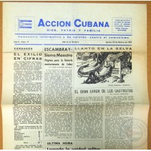 BP-328 CUBA ESPAÑA ANTICOMMUNIST NEWSPAPER ACCION CUBANA ESPAÑA PRINTING 23/FEB/1961.