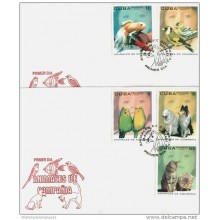 2004-FDC-20 CUBA 2004 FDC. ANIMALES DE COMPAÑIA, PERROS,GATOS,PECES,AVES. PETS, DOGS, CATS, FISH, BIRDS.