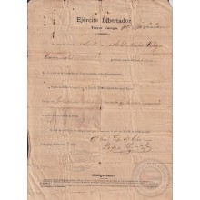 BE745 CUBA SPAIN MAMBI SIGNED DOC 1898 MAYOR GENERAL LOPE RECIO LICENCIA