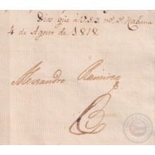 BE744 CUBA SPAIN SIGNED 1818 INTENDENTE GENERAL ALEJANDRO RAMIREZ.