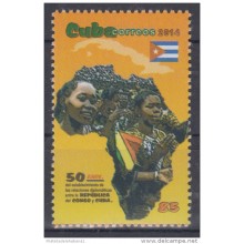 2014.67 CUBA 2014 MNH. 50 ANIV DE LAS RELACIONES DIPLOMATICAS DE LA REPUBLICA DEL CONGO Y CUBA.