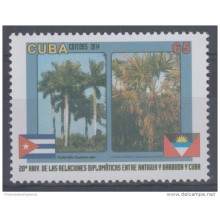 2014.38 CUBA MNH 2014. 20 ANIV DE LAS RELACIONES DIPLOMATICAS ENTRE ANTIGUA Y BERMUDA Y CUBA.