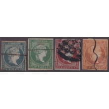 1855-258 CUBA 1855 PUERTO RICO ANTILLAS ISABEL II COMPLETE SET 1/2r-2r.