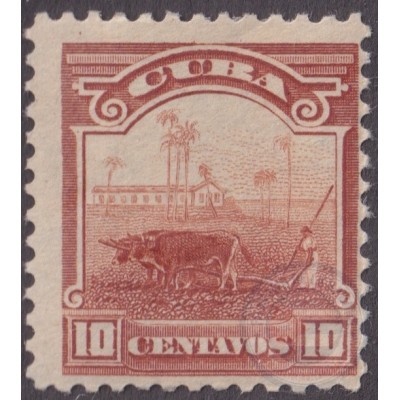 1905-155 CUBA REPUBLICA 1905 10c MH CAMPO ARADO.