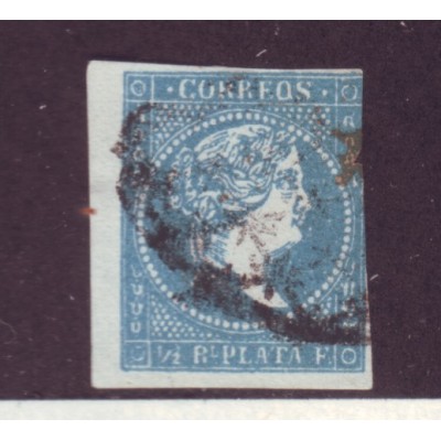 1857-12 CUBA FALSO POSTAL 1/2 REAL. GUERRA No.1