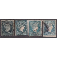 1855-271 CUBA ANTILLAS PUERTO RICO SPAIN 1855-57 “CORRFOS” DIFF WATERMARK.