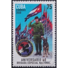 2020.5 CUBA MNH 2020 40 ANIV BRIGADA ESPECIAL DE LA POLICIA POLICE DOG.
