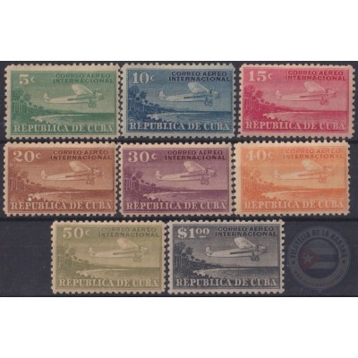 1930-89 CUBA 1930 MH INTERNATIONAL AIRMAIL AVION AIRPLANE SET ORIGINAL GUM.
