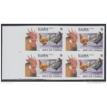 2006.128 CUBA 2006 MNH IMPERFORATED PROOF BLOCK 4. AVES DE CORRAL. PAJAROS. BIRD. GALLO. ROOSTER.