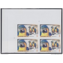 2007.111 CUBA 2007 MNH IMPERFORATED PROOF BLOCK 4. NATIONAL ZOO. ZOOLOGICO. LORO. PARROT.
