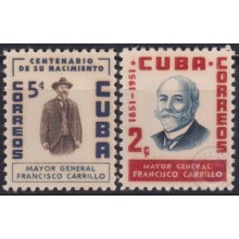 1955-325 CUBA REPUBLICA MH 1955 GENERAL FRANCISCO CARRILLO INDEPENDENCE WAR.