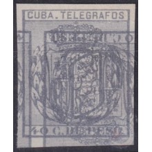 1882-5 CUBA ANTILLAS SPAIN TELEGRAPH TELEGRAFOS 1882 40c IMPERF PROOF MACULATURA.