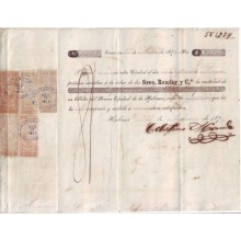 BD8811 CUBA  ESPAÑA SPAIN GIROS REVENUE BANK PAGARE 1875 2 ESC