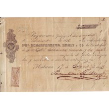 BD8815 CUBA ESPAÑA SPAIN GIROS REVENUE BANK PAGARE 1873 3 ESCU