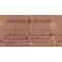 E4478 CUBA ESPAÑA SPAIN 1889 INVOICE NEWSPAPER BOLETIN OFFICI ESPAÑA