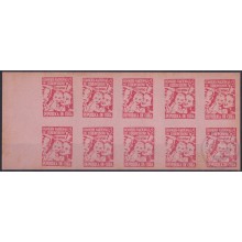 VI-532 CUBA CINDERELLA MEDICINE 1954 1c RED PINK PAPER TUBERCULOSIS IMPERFORATED SHEET.
