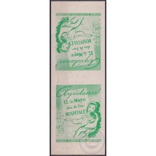 VI-539 CUBA REPUBLICA CINDERELLA MEDICINE 1950 PRO HOSPITAL TRIP TETE-BECHE.