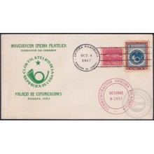 1957-CE-19 CUBA REPUBLICA 1957 SPECIAL CANCEL PHILATELIC SHOP.