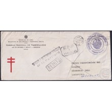 1959-H-38 CUBA 1959 LG-2157 OFFICIAL COVER POSTMARK FORWARDED COVER TO URUGUAY.