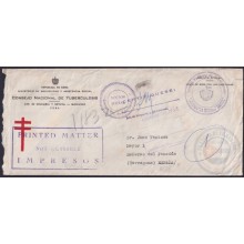 1959-H-40 CUBA 1959 LG-2160 REGISTERED COVER CIUDAD MILITAR FORWARDED COVER TO SPAIN.