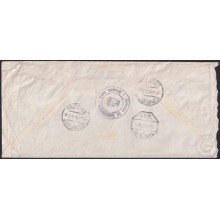 1959-H-40 CUBA 1959 LG-2160 REGISTERED COVER CIUDAD MILITAR FORWARDED COVER TO SPAIN.