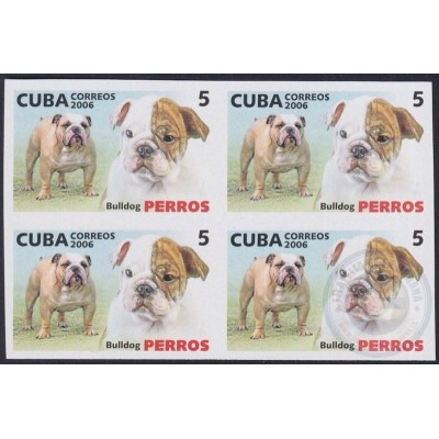 2006.734 CUBA 2006 5c MNH IMPERFORATED PROOF PERROS DOG BULLDOG.