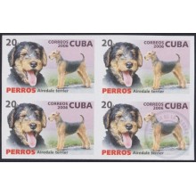 2006.735 CUBA 2006 20c MNH IMPERFORATED PROOF PERROS DOG AIREDALE TERRIER.